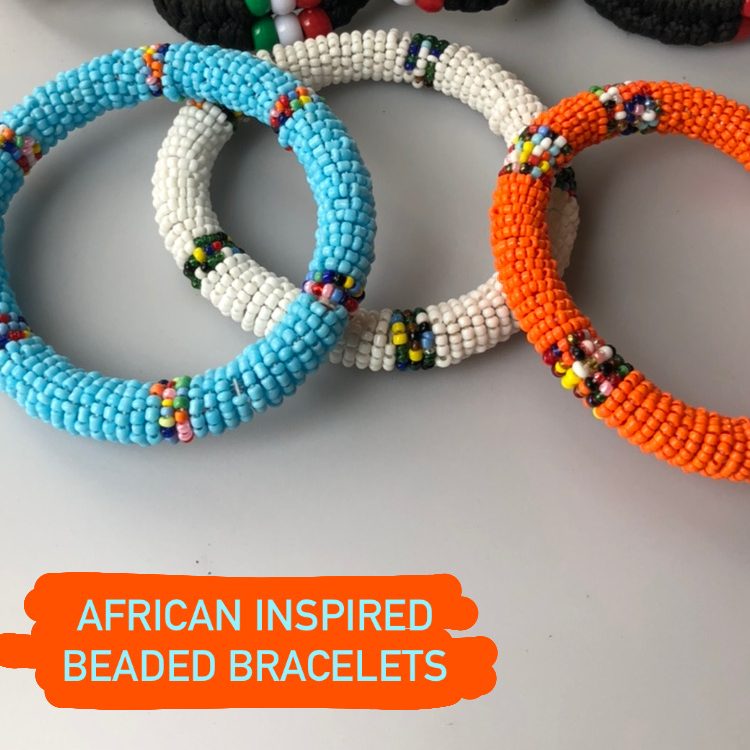 Masai Beaded Zulu Elastic Bracelet | Afrilege